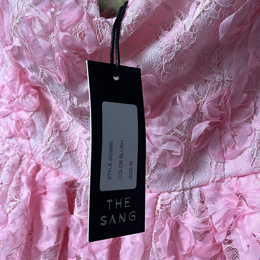 The Sang Floral Textured Off Shoulder Dress Summer Flirty Womens M NWT - Picture 4 of 11